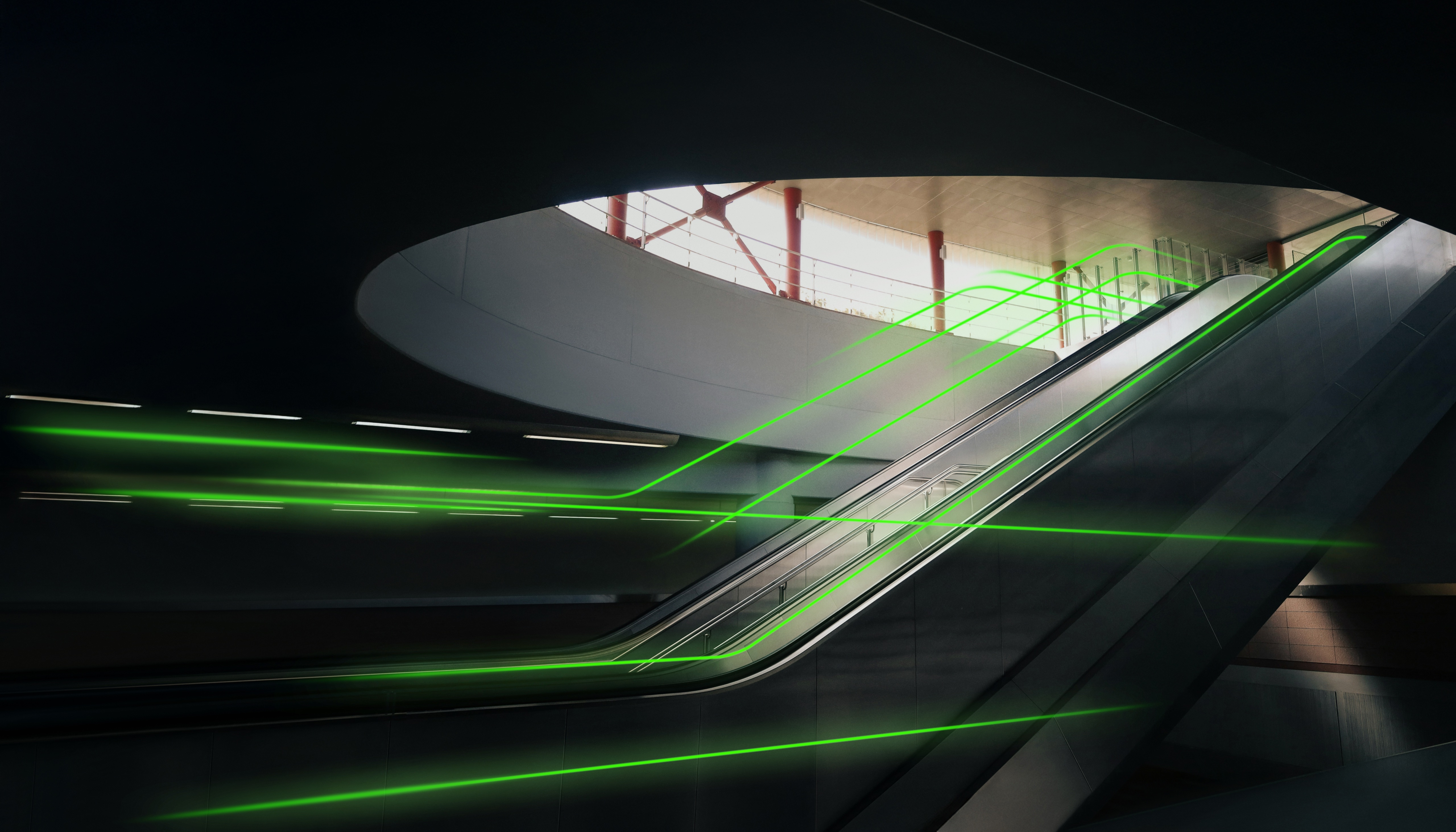Metro station with LiDAR flow visualization